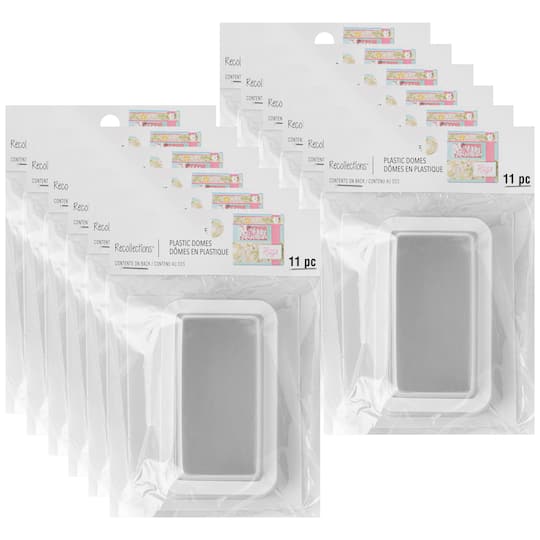 12 Pack: Rectangle Plastic Shaker Domes by Recollections&#x2122;